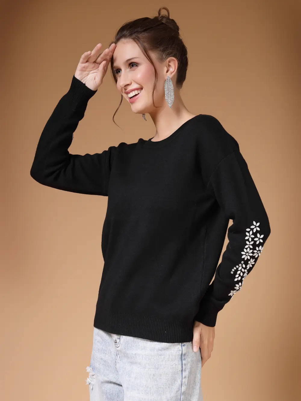 Floral Embellished Sweaters