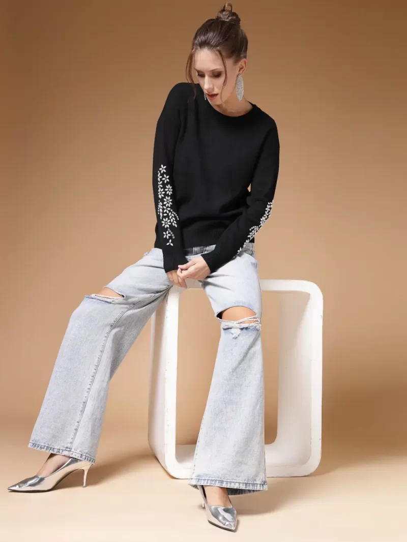 Floral Embellished Sweaters