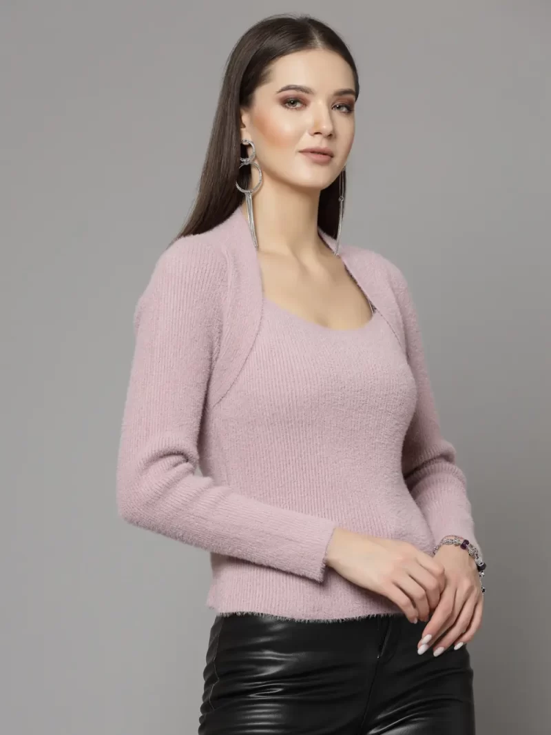 Round Neck Ribbed Pullover