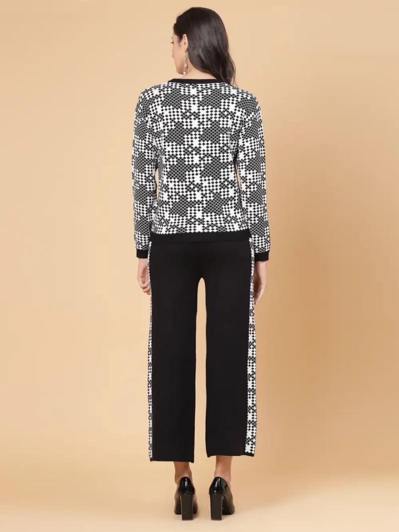 Geometric Printed Round Neck Co-Ords Set