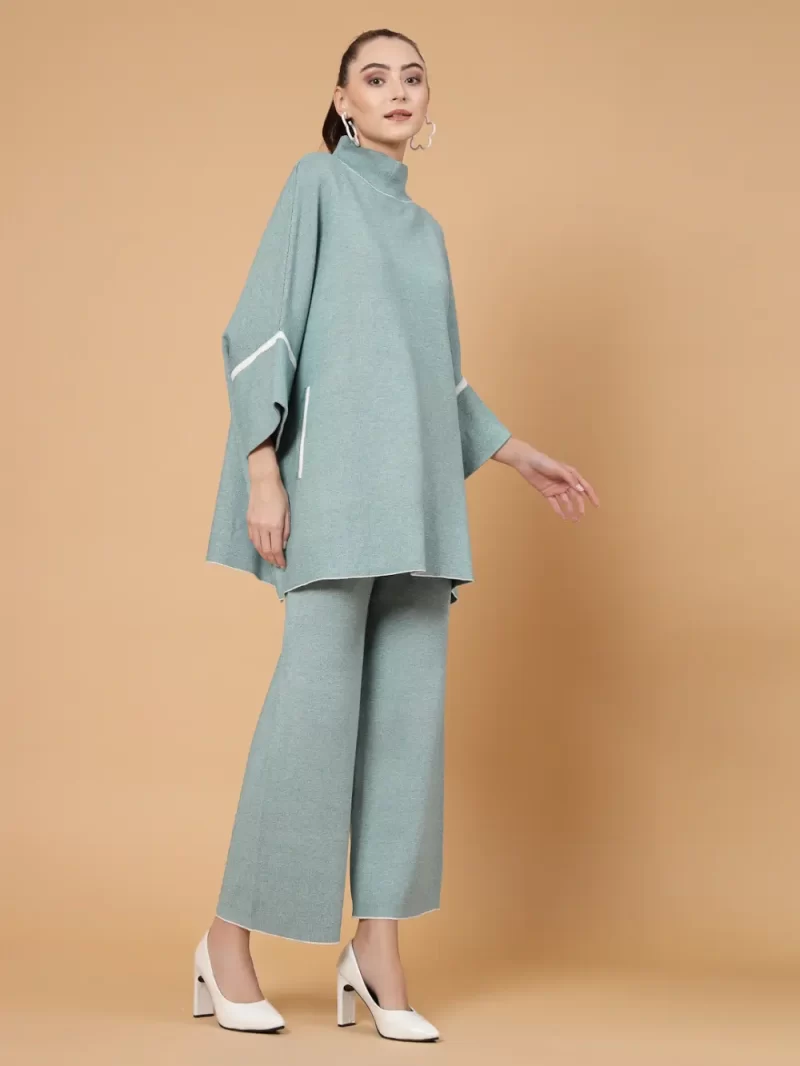 High Neck Sweatshirt With Palazzos