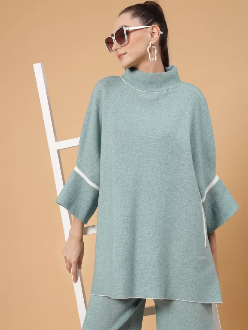 High Neck Sweatshirt With Palazzos