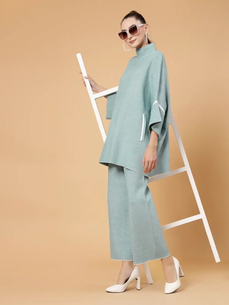 High Neck Sweatshirt With Palazzos