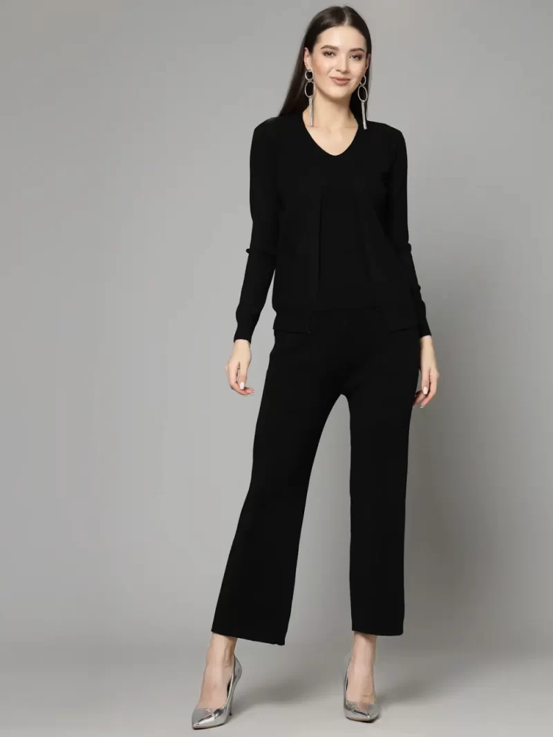Ribbed Top & Trousers With Shrug Co-Ords