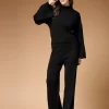 Self Design High Neck Sweatshirt With Trousers