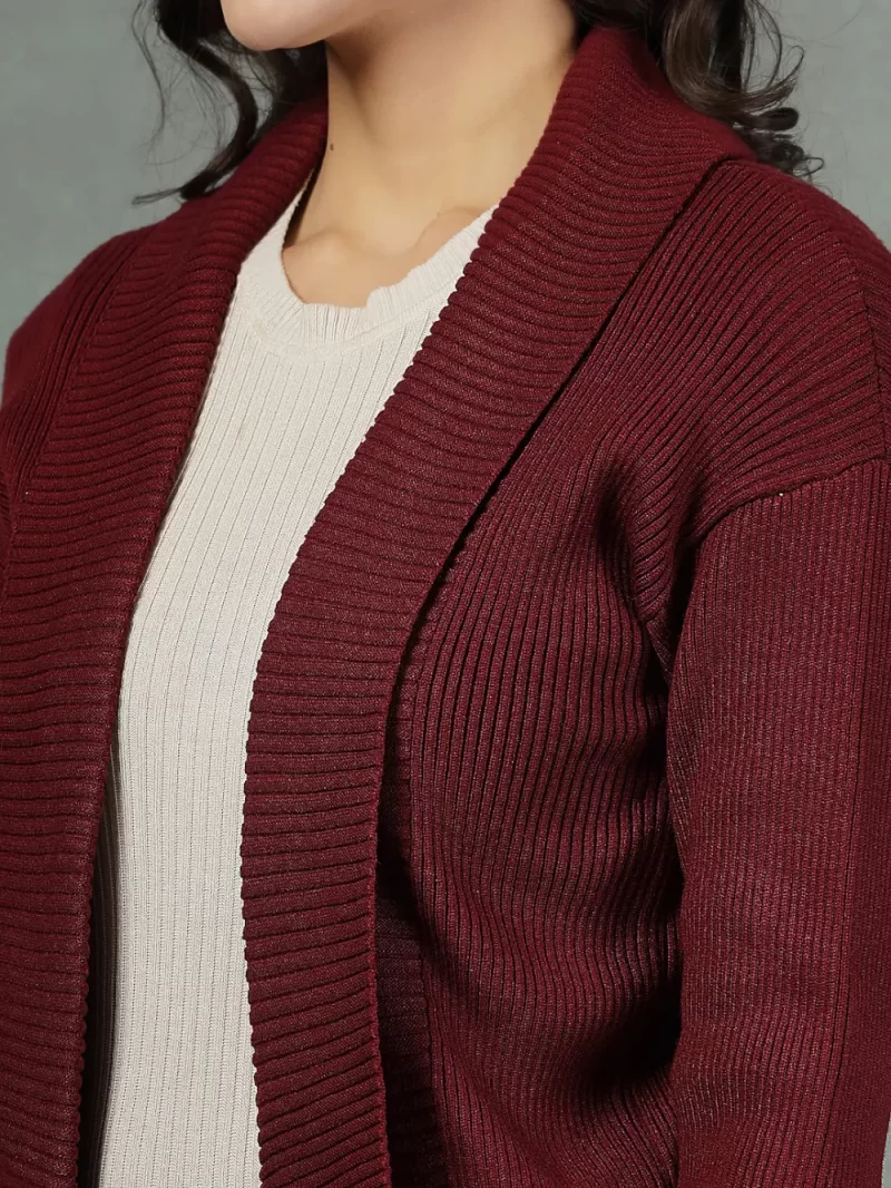 Women Long Sleeves Open Front Longline Shrug