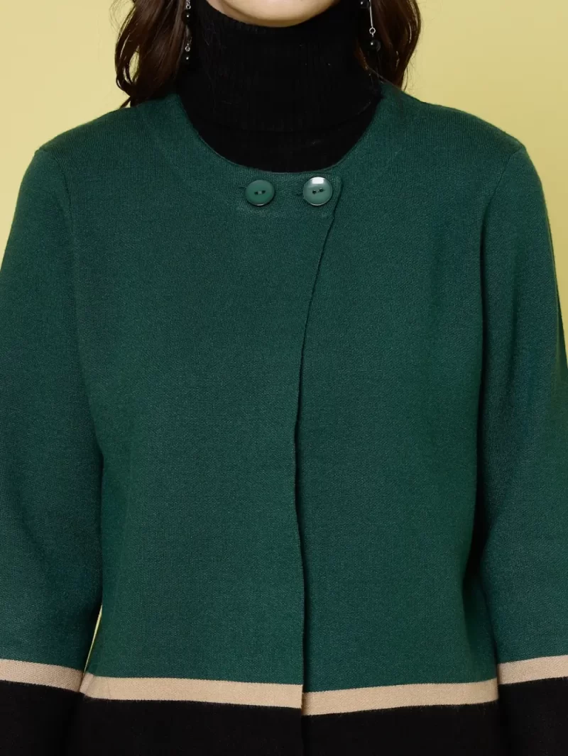 Women Button Long Sleeves Shrug