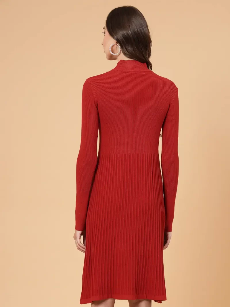 Striped Embellished A-Line Dress