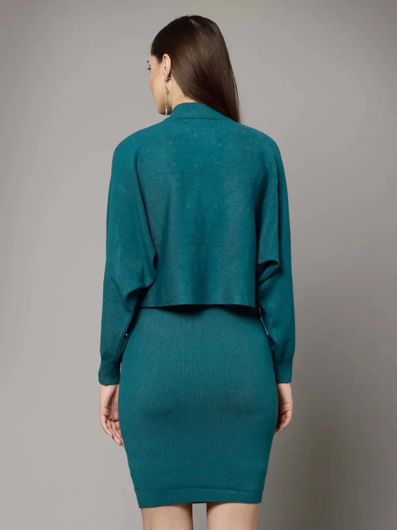 Teal Embellished Bodycon Dress