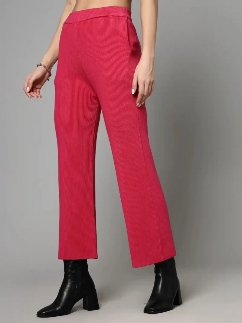 Women Flared Knitted Cropped Palazzos