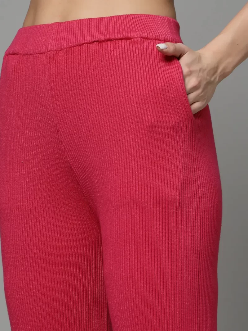 Women Flared Knitted Cropped Palazzos