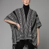 Geometric Printed Longline Poncho