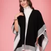 Women Self Design Longline Poncho