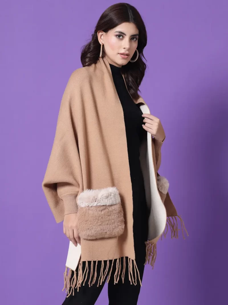 V-Neck Longline Poncho