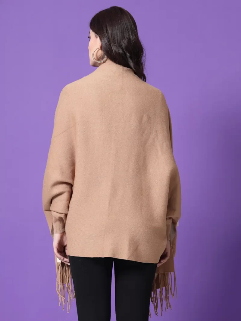 V-Neck Longline Poncho