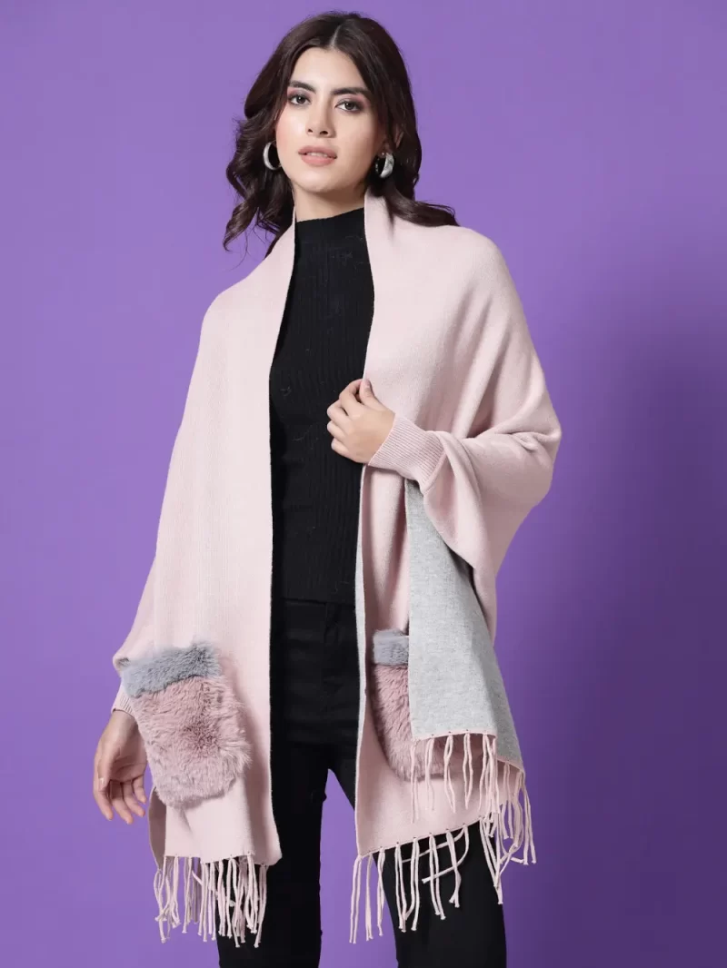 V-Neck Longline Poncho