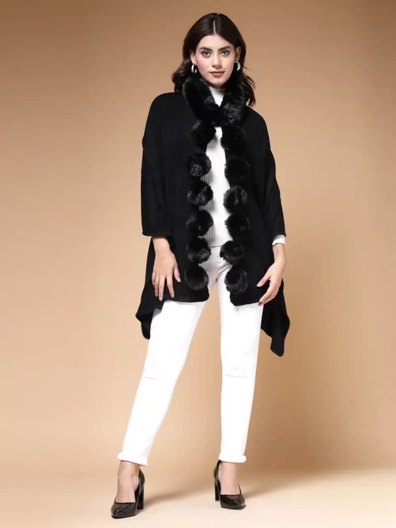 V-Neck Longline Poncho
