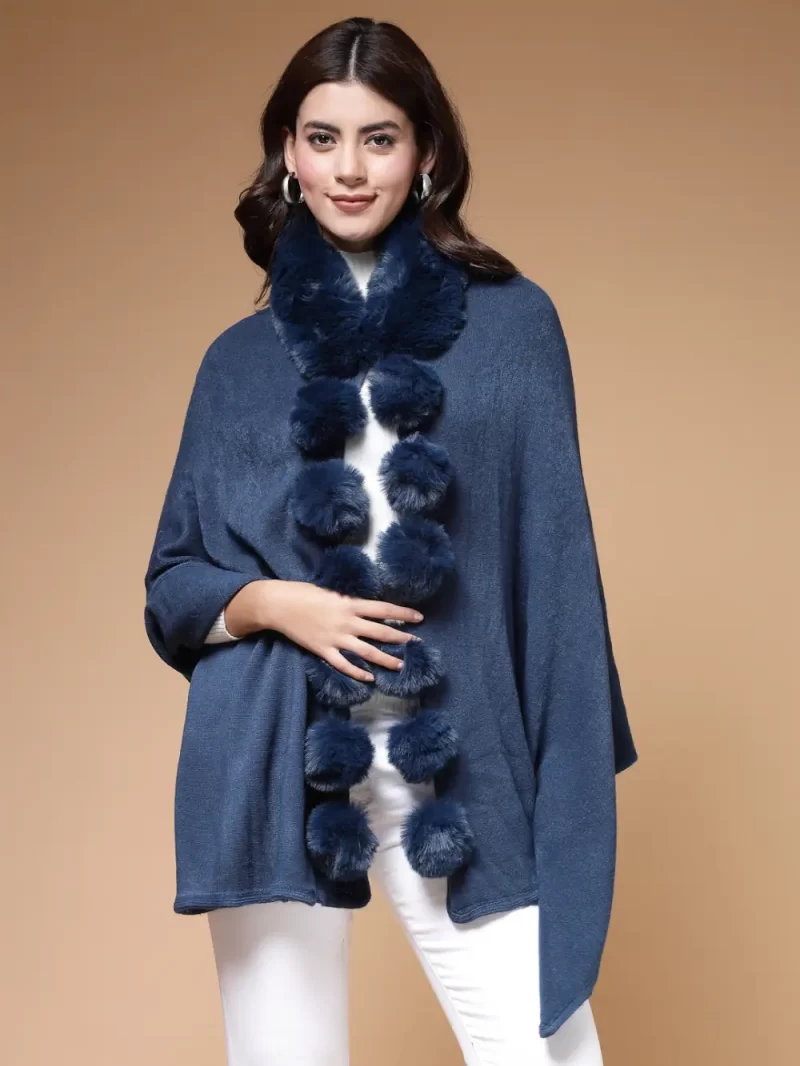 V-Neck Longline Poncho