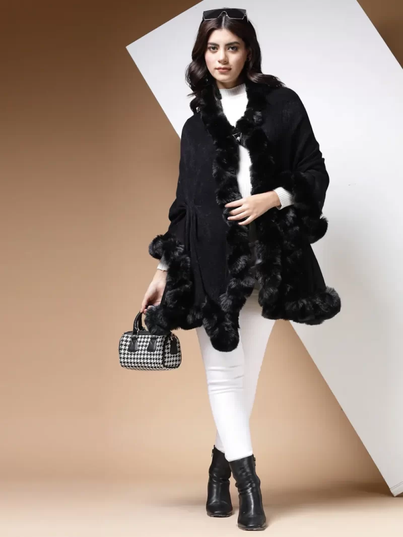 V-Neck Longline Poncho