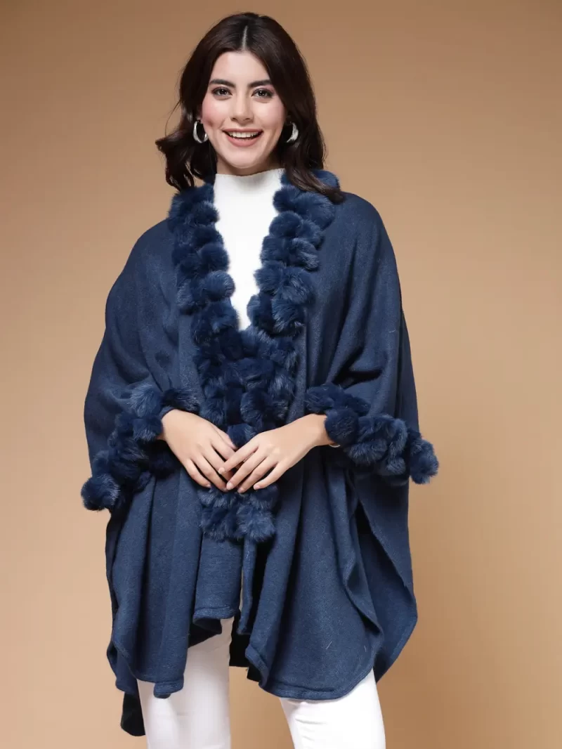 V-Neck Longline Poncho