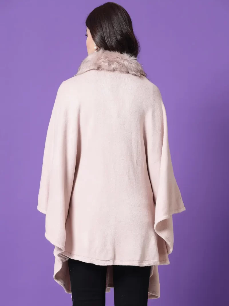 V-Neck Longline Poncho Sweater