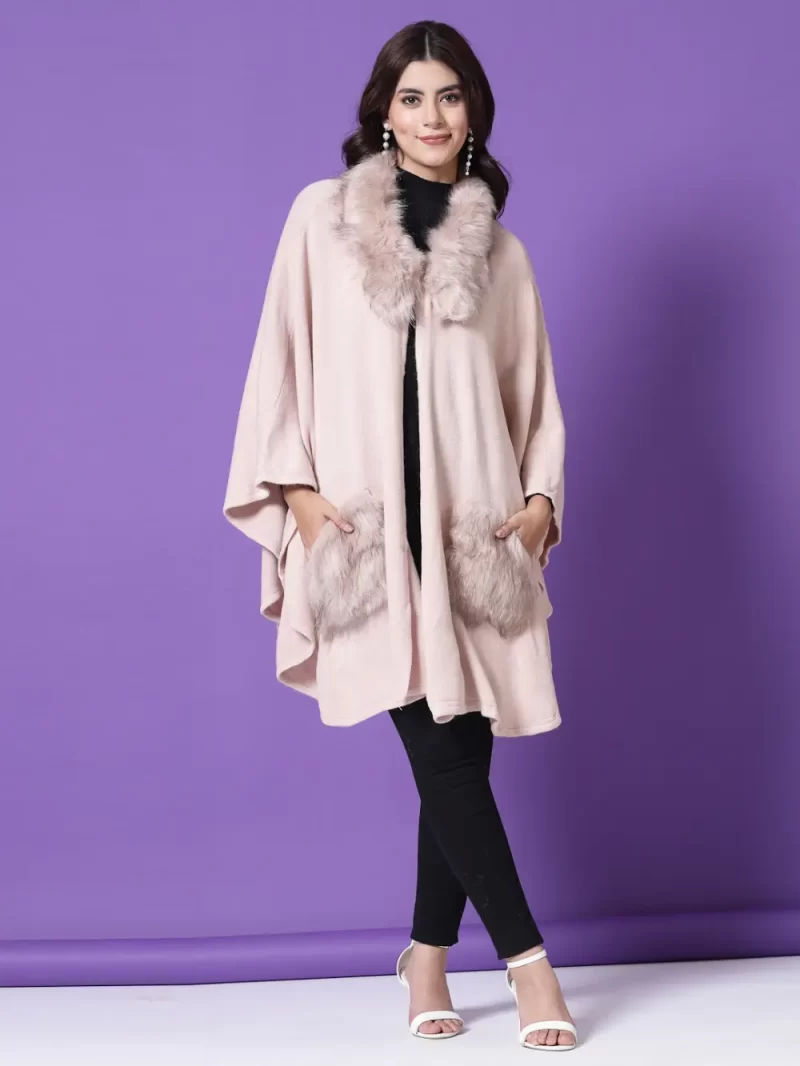 V-Neck Longline Poncho Sweater