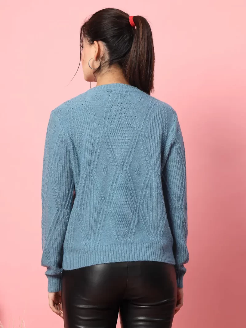 Women Self Design Round Neck Top