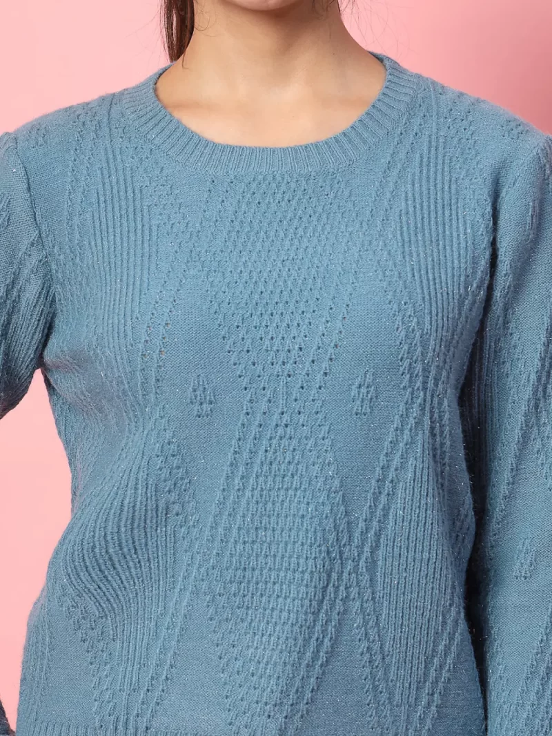 Women Self Design Round Neck Top