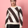 Women Colourblocked Embellished Sweater