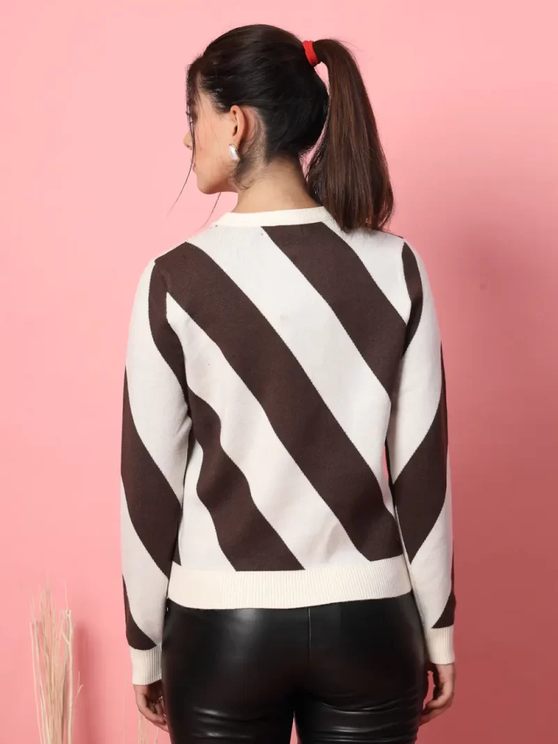 Women Colourblocked Embellished Sweater