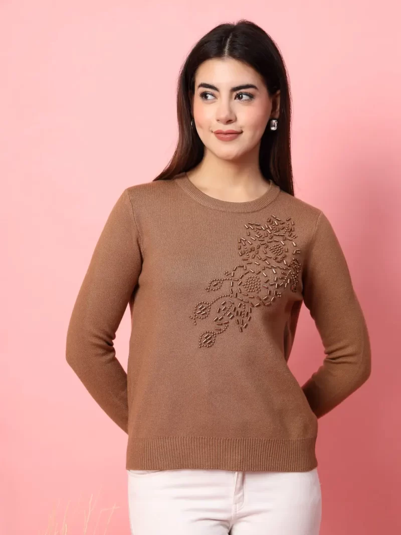 Women Solid Round Neck Top