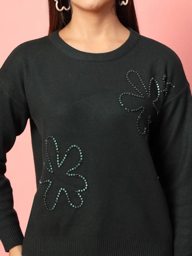 Women Embellished Round Neck Top