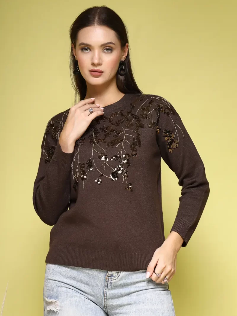 Women Floral Embellished Sweater