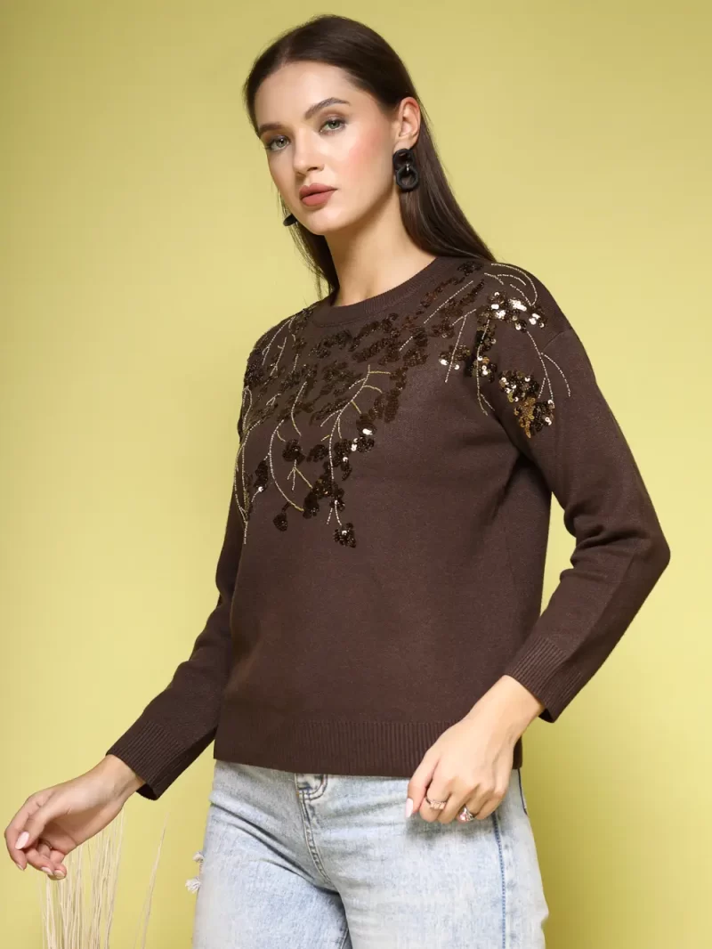 Women Floral Embellished Sweater