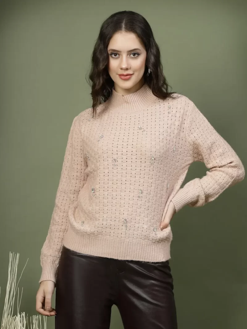 Women Self Design Round Neck Top