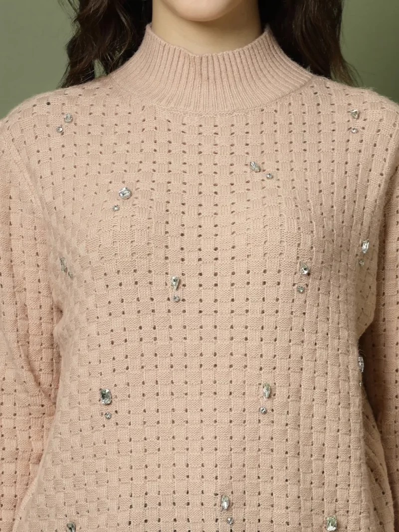 Women Self Design Round Neck Top