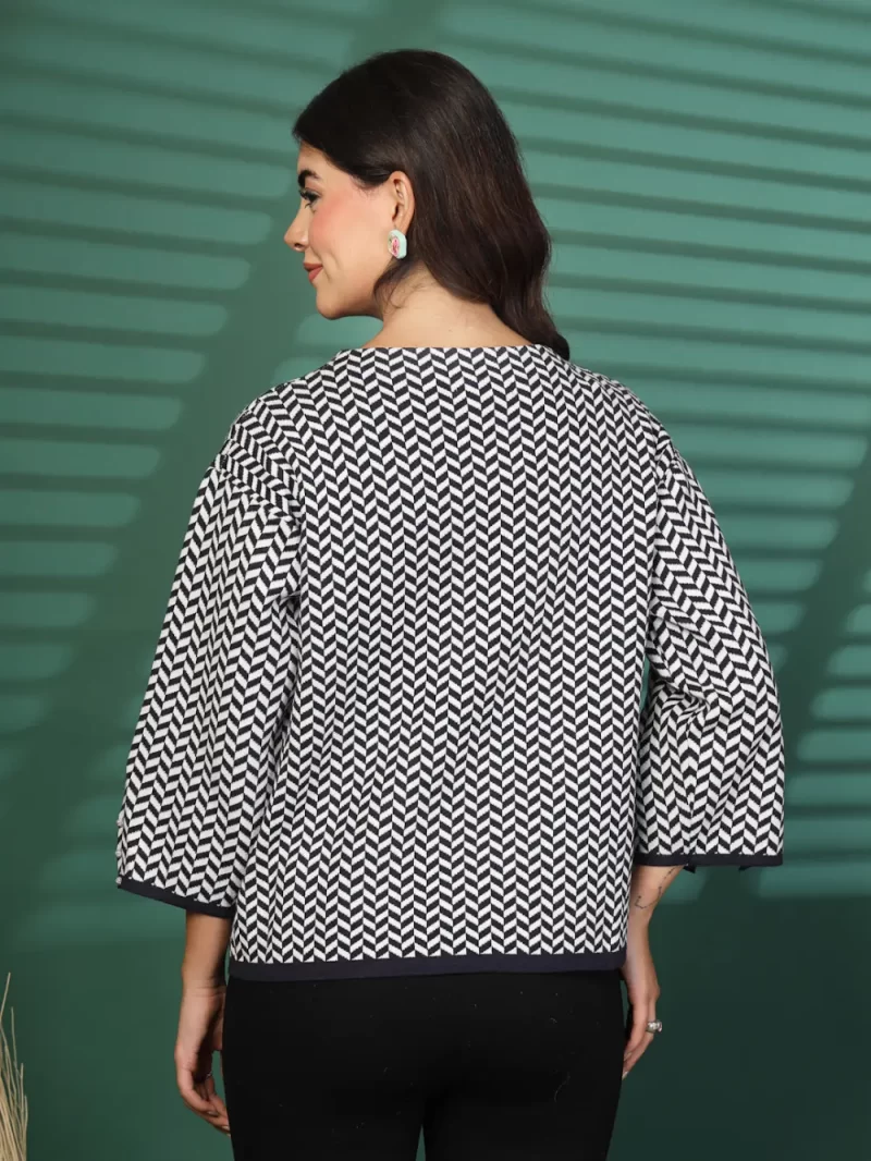 Women Abstract Printed Round Neck Top