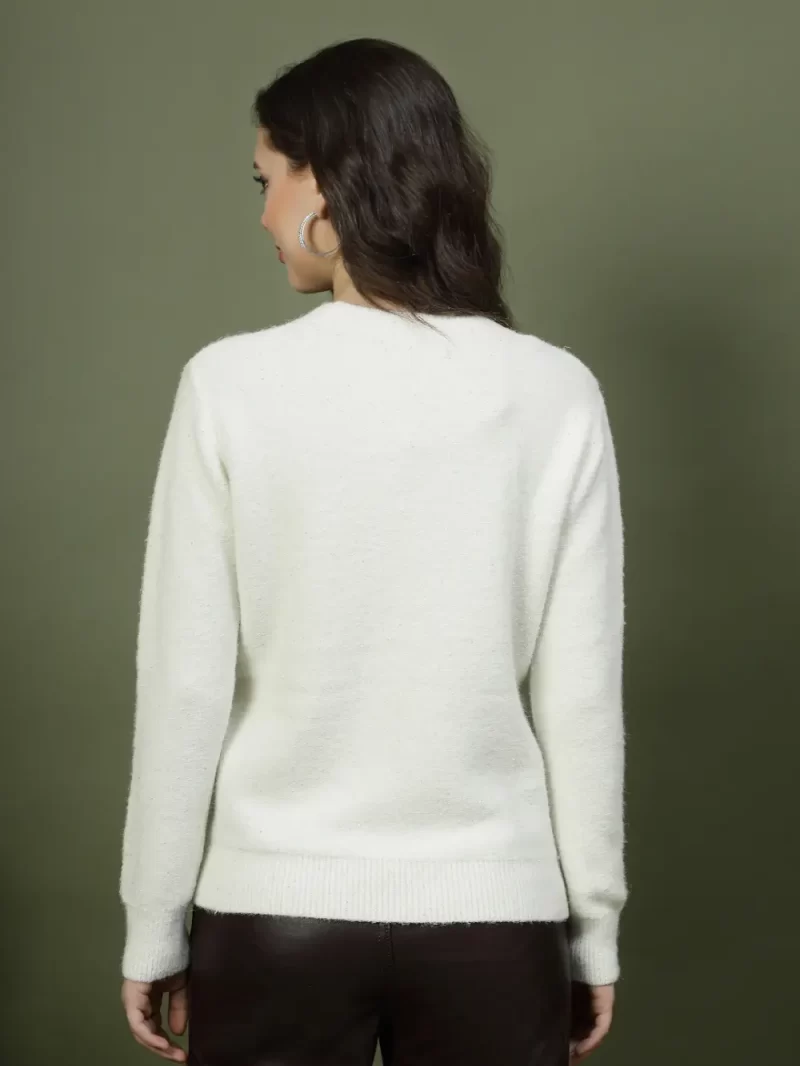 Women Solid Round Neck Top