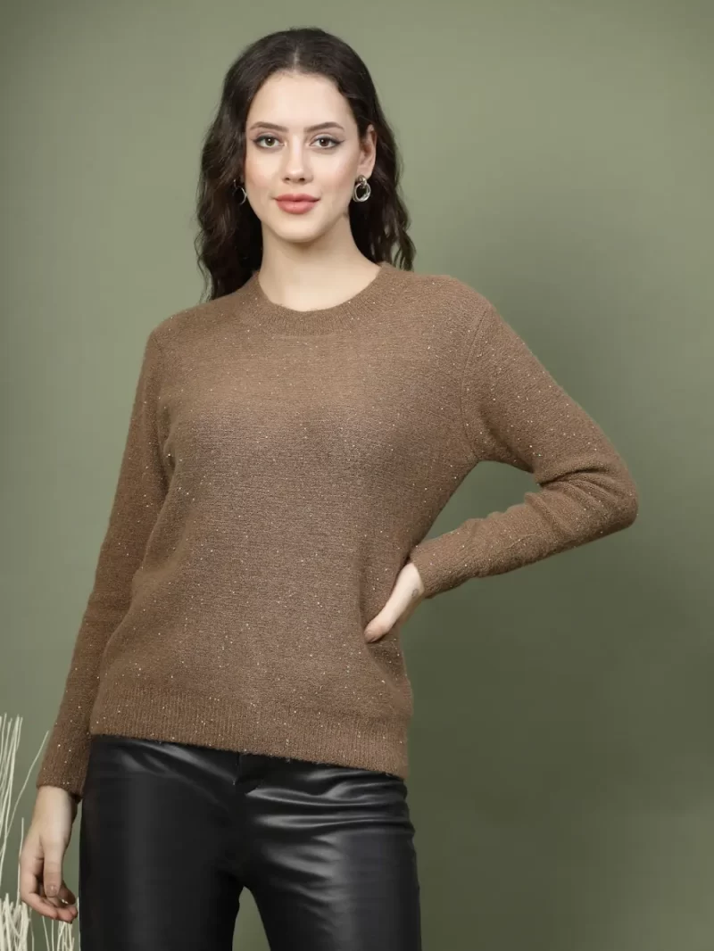 Women Solid Round Neck Top