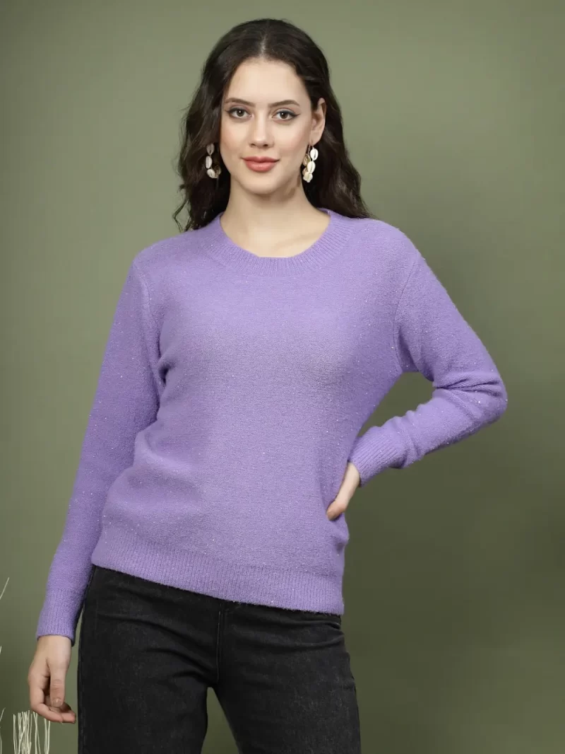 Women Solid Round Neck Top