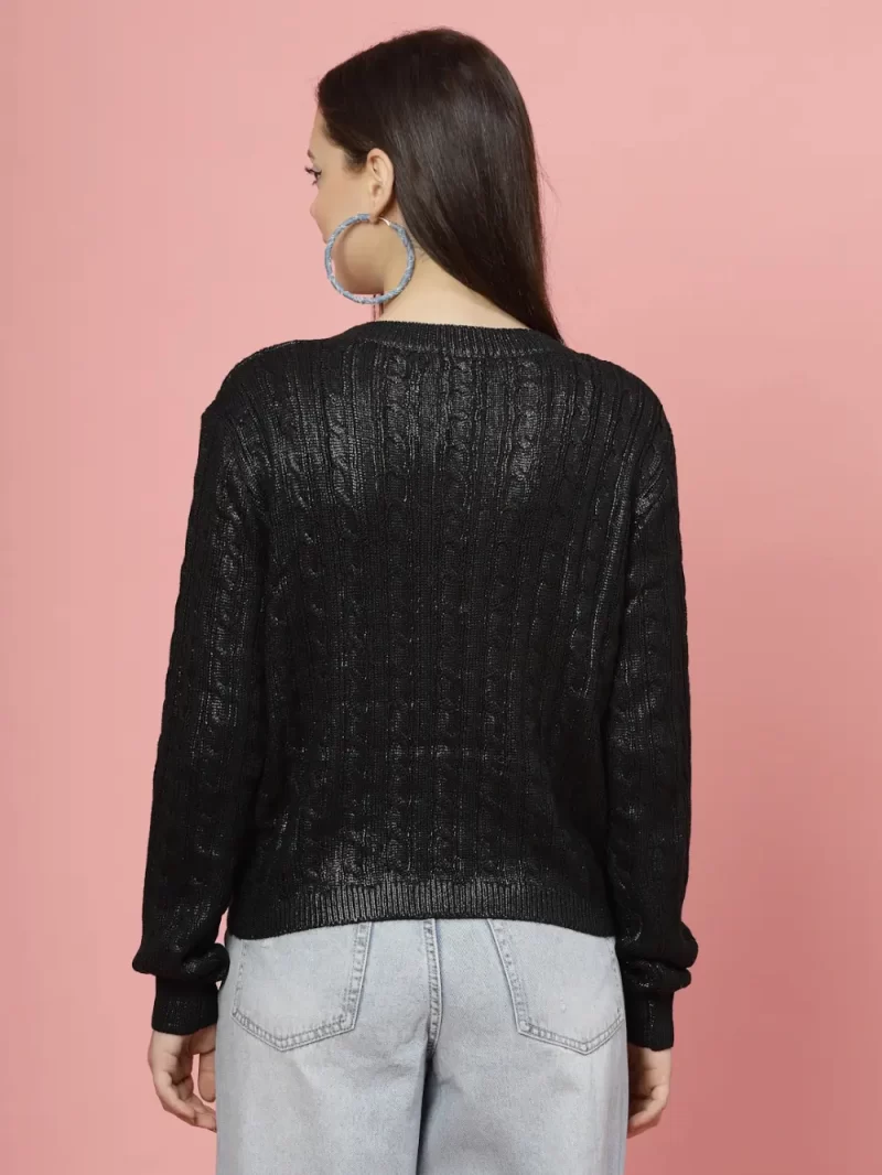 Women Self Design Round Neck Top
