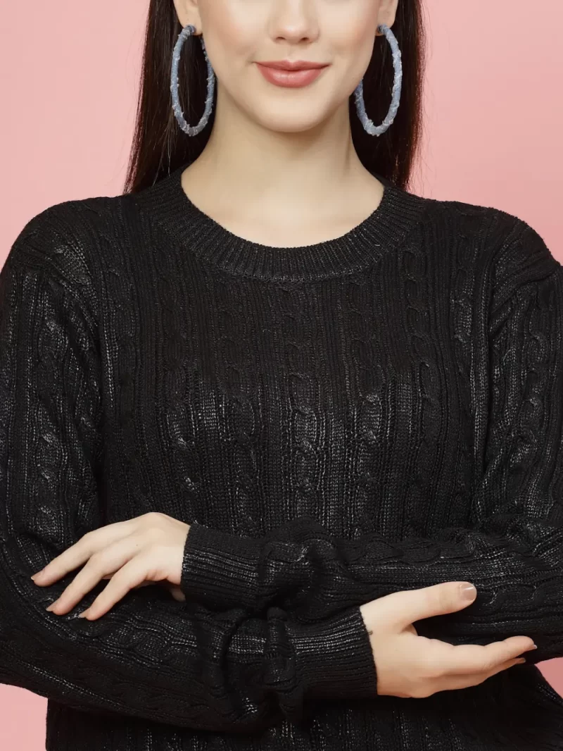 Women Self Design Round Neck Top