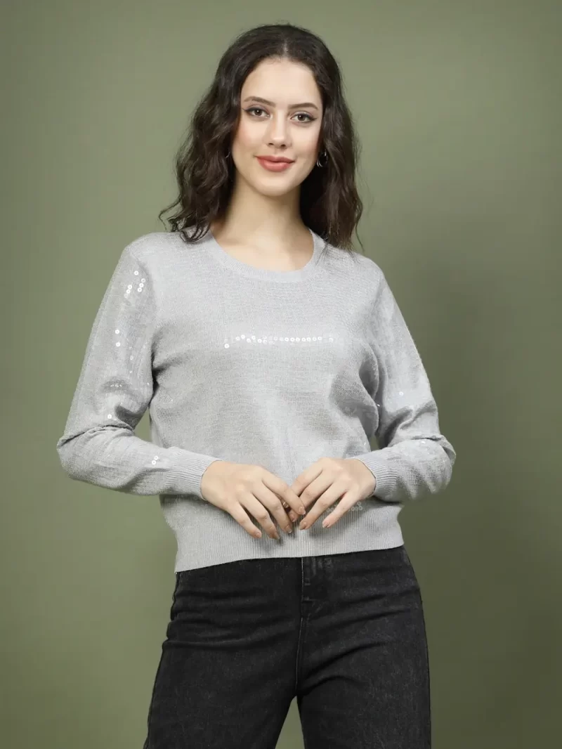 Women Solid Round Neck Top