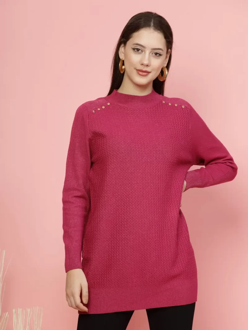 Women Solid Round Neck Top