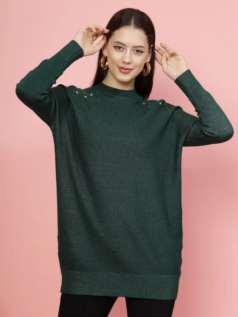Women Solid Round Neck Top