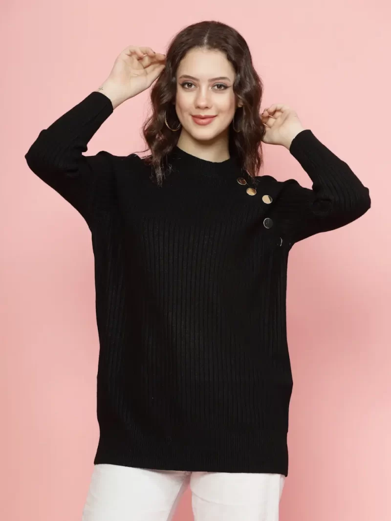 Women Solid Round Neck Top