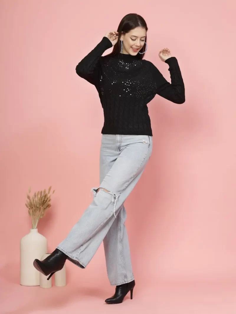 Women Self Design Round Neck Top