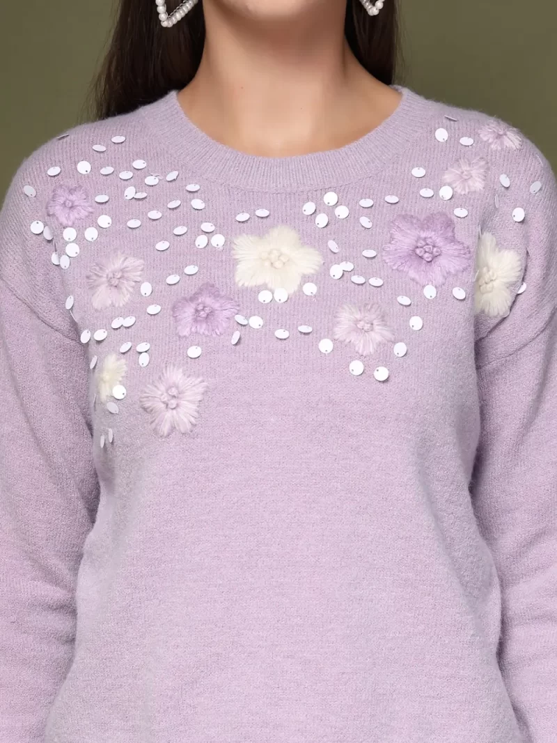 Women Floral Embroidered Sweater