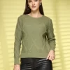 Women Self Design Pullover Ribbed Sweaters
