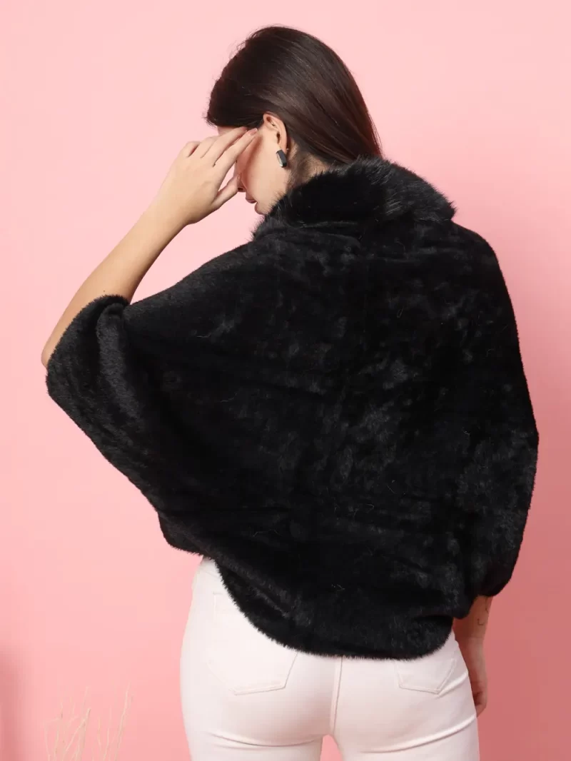 Women Solid V-Neck Poncho